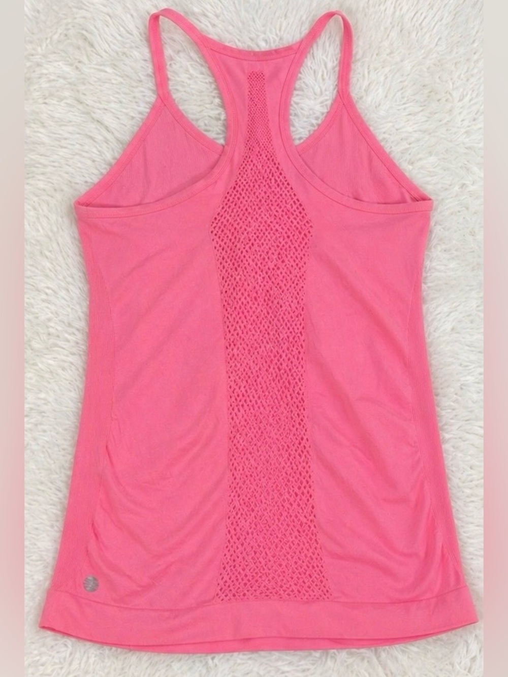 Zella Meridian Seamless Racerback Tank Pink Medium Workout Yoga Athleisure Top - Picture 3 of 10